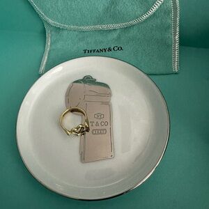 Tiffany & Co NEW Porcelain trinket jewelry dish plate silver rim whistle picture